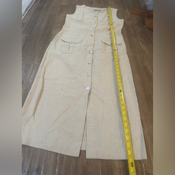St. John’s Bay Size 8 or Medium linen blend button down sleeveless duster dress - Picture 3 of 8